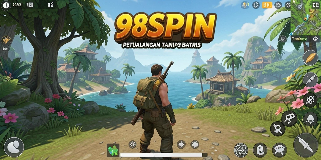 Screenshot menarik dari gameplay bebas 98SPIN di dunia terbuka.