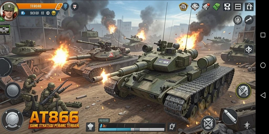 Tampilan menarik dari gameplay strategis di AT866.