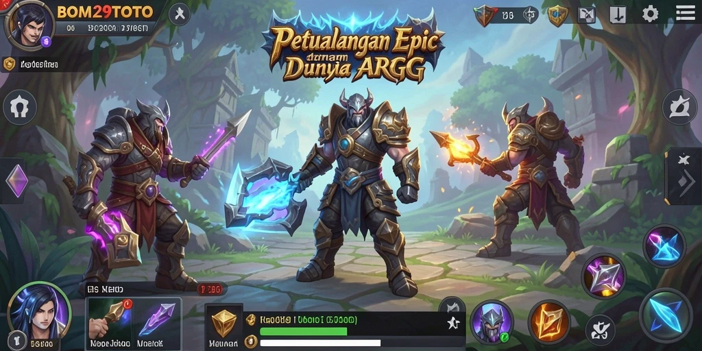 Screenshot gameplay BOM29TOTO menampilkan pertarungan epik dan karakter yang menakjubkan.