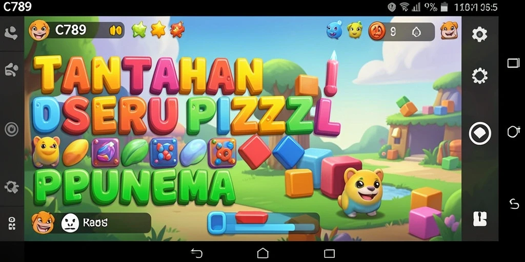 Gameplay C789 menampilkan teka-teki yang menarik dan menantang.
