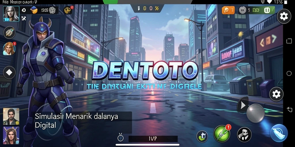 Screenshot gameplay DENTOTO yang menunjukkan pengalaman simulasi yang mendalam.