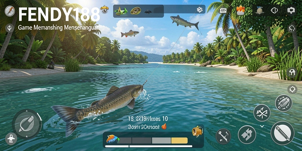 Tampilan gameplay FENDY188 yang seru saat menangkap ikan.