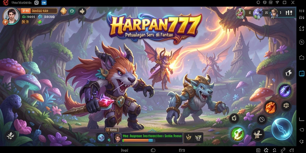 Tampilan aksi seru dalam game RPG HARAPAN777.