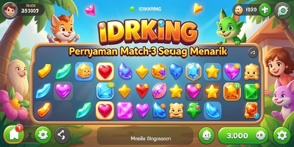 Screenshot gameplay IDRKING dengan tantangan seru Match-3.