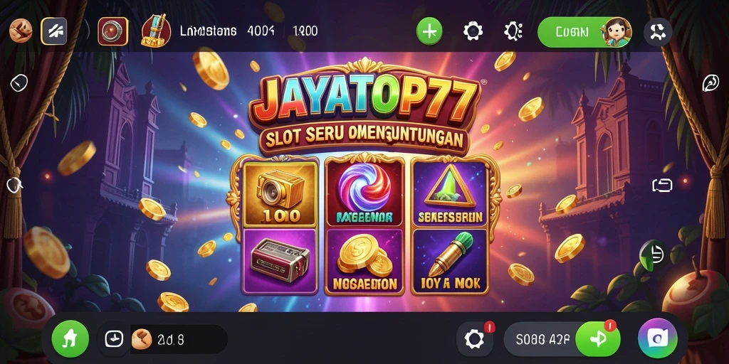 Screenshot gameplay <strong>JAYATOP77</strong> yang menampilkan suasana slot yang seru.