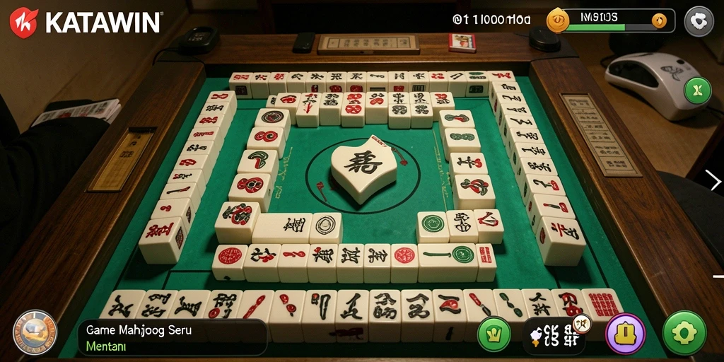 Tampilan menarik dari gameplay Mahjong KATAWIN yang seru.