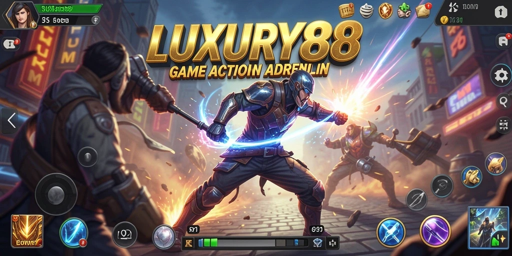 Tampilan aksi mendebarkan dalam gameplay LUXURY88.