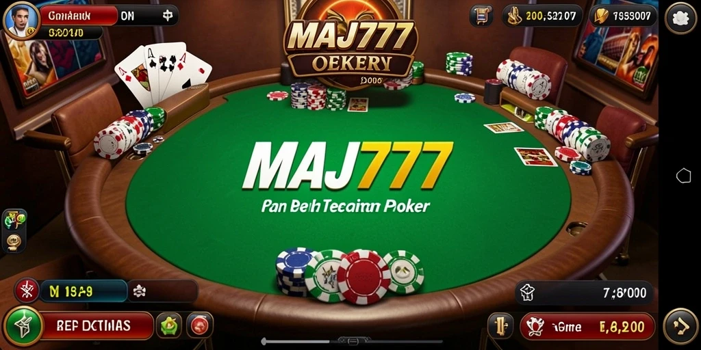 Tampilan permainan poker yang mengasyikkan di MAJ777.