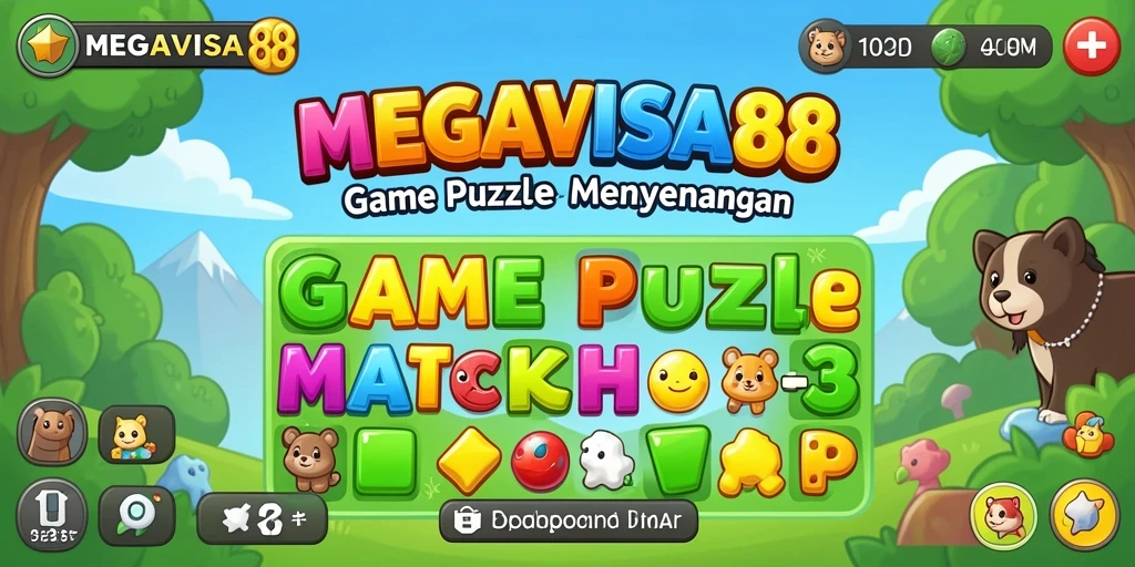 Tampilan gameplay Match-3 yang seru dan menarik di MEGAVISA88.