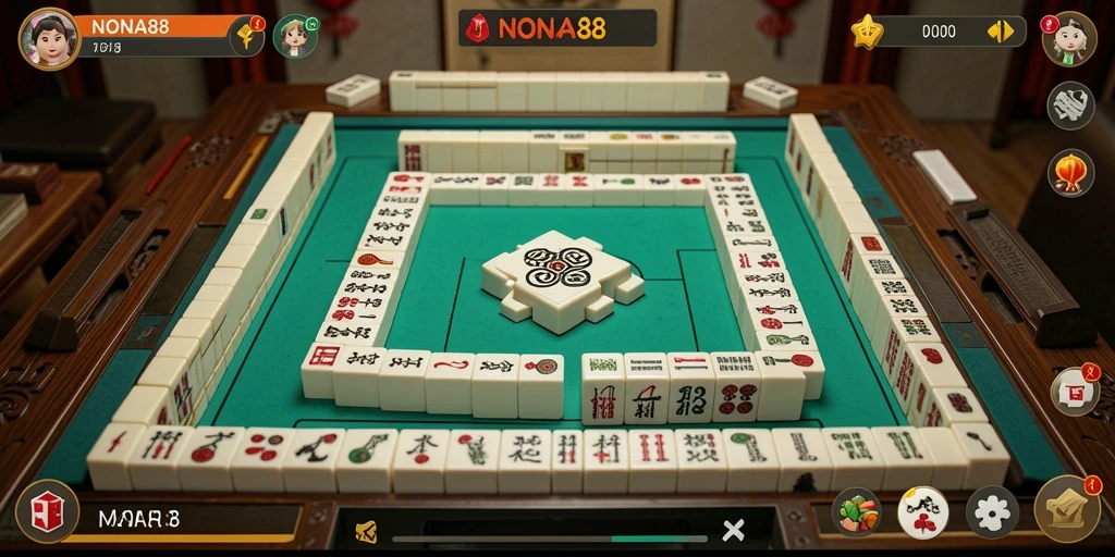 Tampilan utama gameplay Mahjong NONA88 yang seru dan menantang.