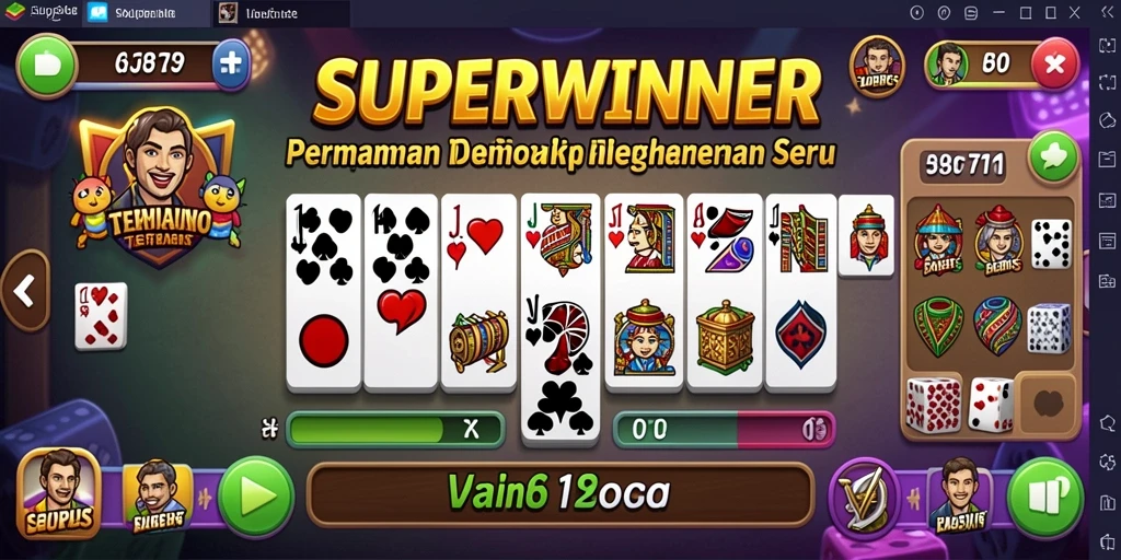 Screenshot utama SUPERWINNER menampilkan gameplay seru dan menantang dalam permainan Domino.