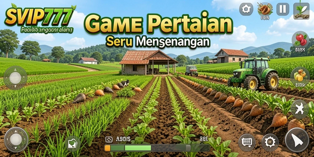 Tampilan gameplay <strong>SVIP777</strong> yang menampilkan keindahan pertanian.