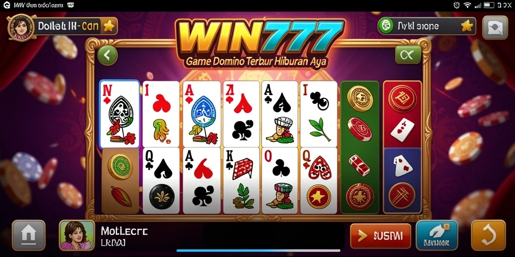 Tampilan menarik dari gameplay Domino di WIN777.