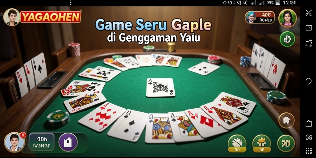 Screenshot utama YAGAOHEN menampilkan keseruan bermain Gaple.
